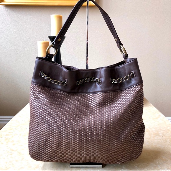 NWOT Talbots Leather & Woven Cloth Shoulder Bag - Picture 8 of 8